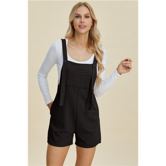 Double Take Full Size Texture Sleeveless Romper - Picture 16 of 16